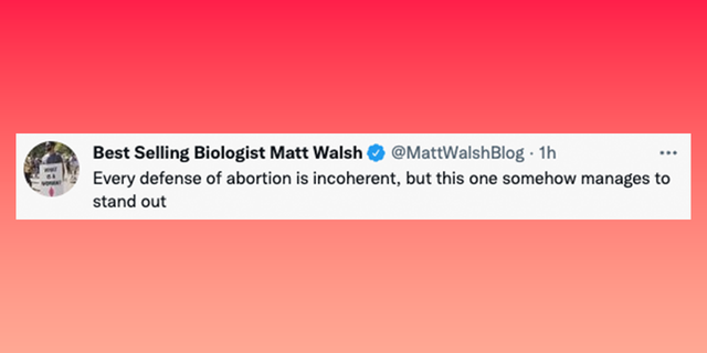 Matt Walsh slams Biden's defense of abortion.