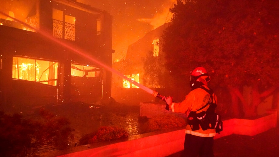 Fireman battling Southern California fires