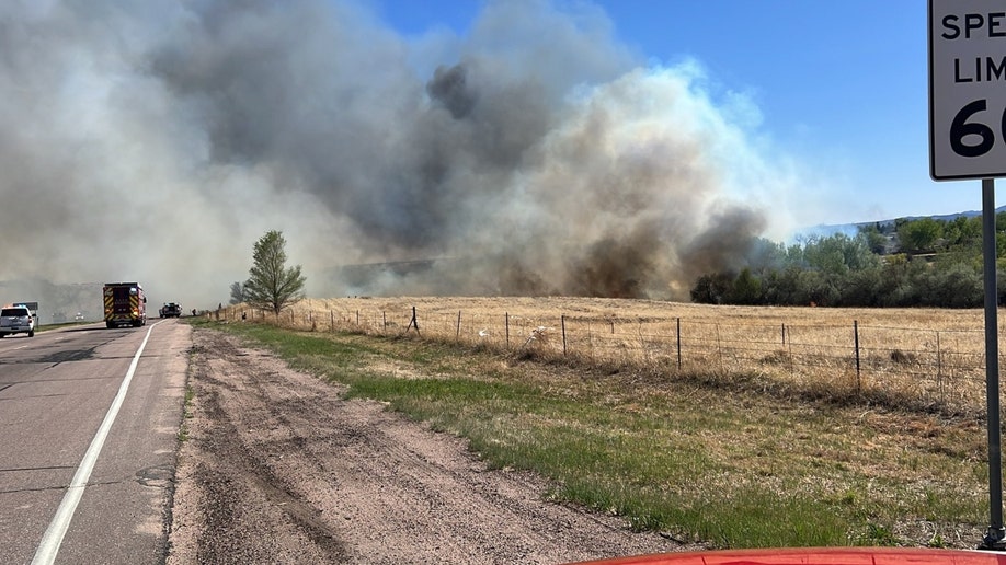 Crew on the scene of a Colorado grass fire