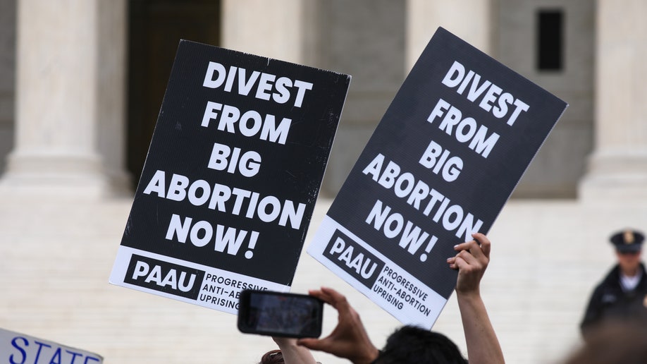 Activists rally outside the U.S. Supreme Court in Washington, D.C.