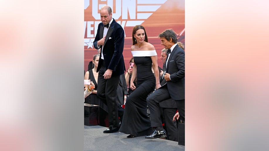 Tom Cruise with the royals at "Top Gun" London premiere