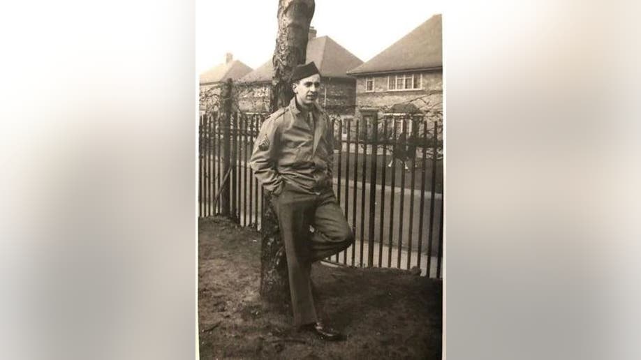 Harold Myers dons army uniform during WWII