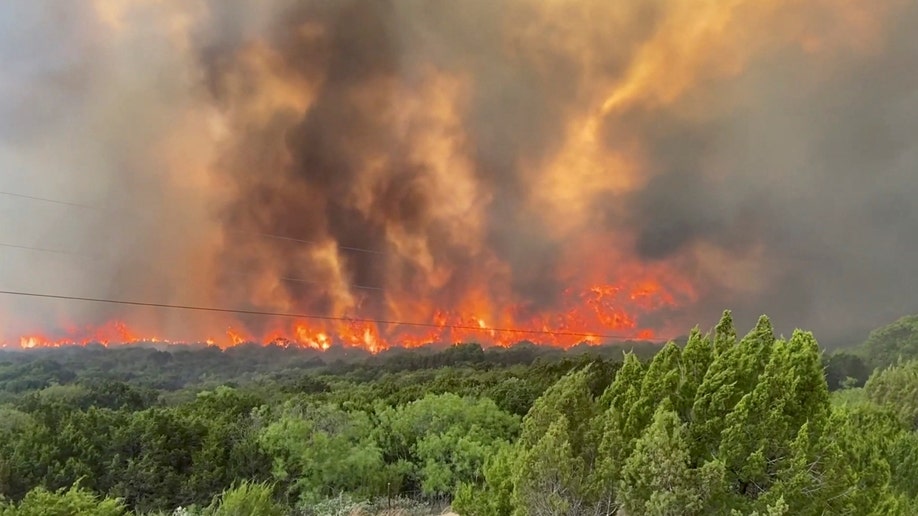 Flames from the Mesquite Heat Fire in Texas