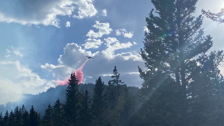Retardant is dropped on New Mexico's Hermits Peak and Calf Canyon Fires