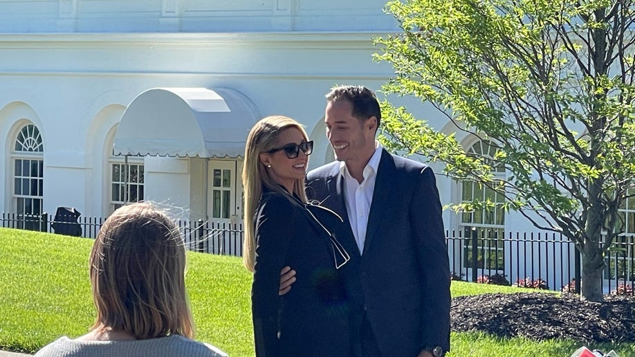 Paris Hilton and her husband, Carter Reum, visited the White House on Tuesday.
