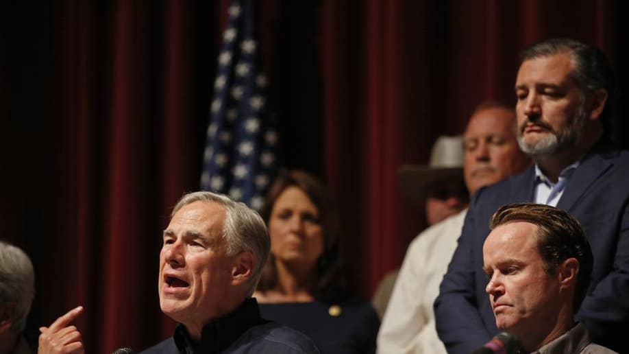 Governor Greg Abbott during a press conference