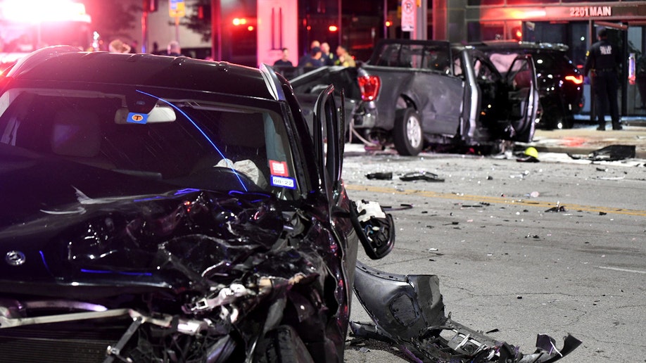 Dallas suspect driving stolen truck runs red light, crashes into three vehicles