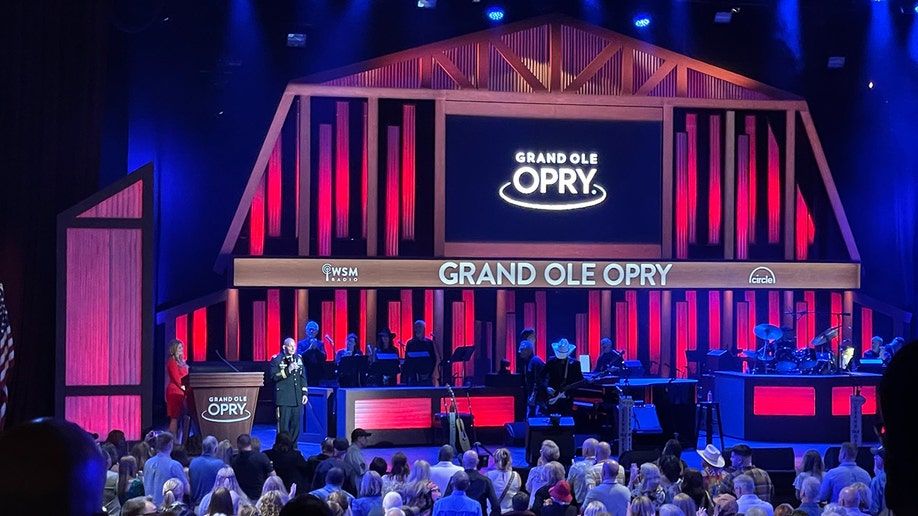 Ret. Army Lt. Gen. Keith Huber speaks at the Grand Ole Opry