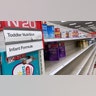 Empty baby formula shelf at Target