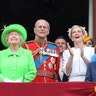Queen Elizabeth II, Prince Philip, Duke of Edinburgh, Sophie, Countess of Wessex, James, Viscount Severn and Lady Louise Windsor
