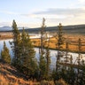 The sun begins to set on the Hayden Valley landscape at Yellowstone State Park. 