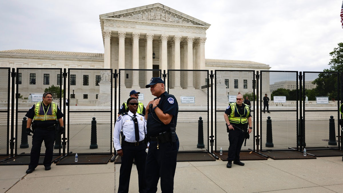 U.S. Supreme Court building with security