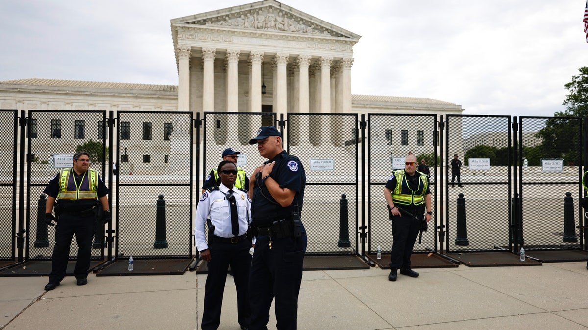 U.S. Supreme Court building with security