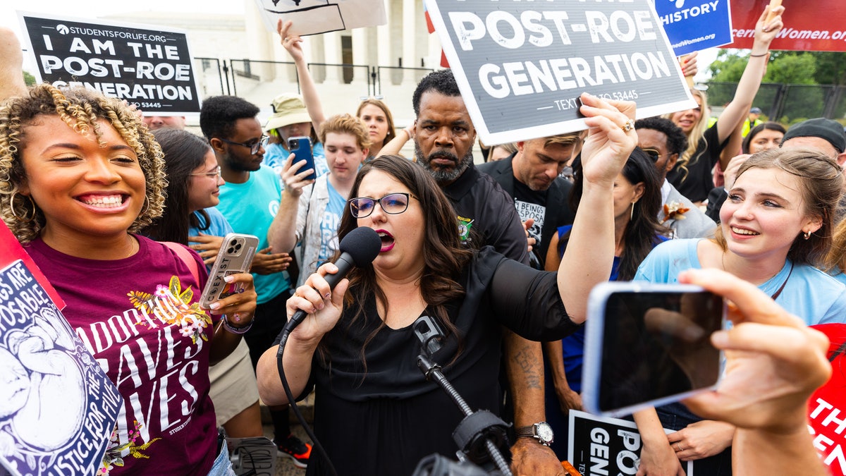 Supreme Court abortion protesters are seen after Roe v. Wade was overturned