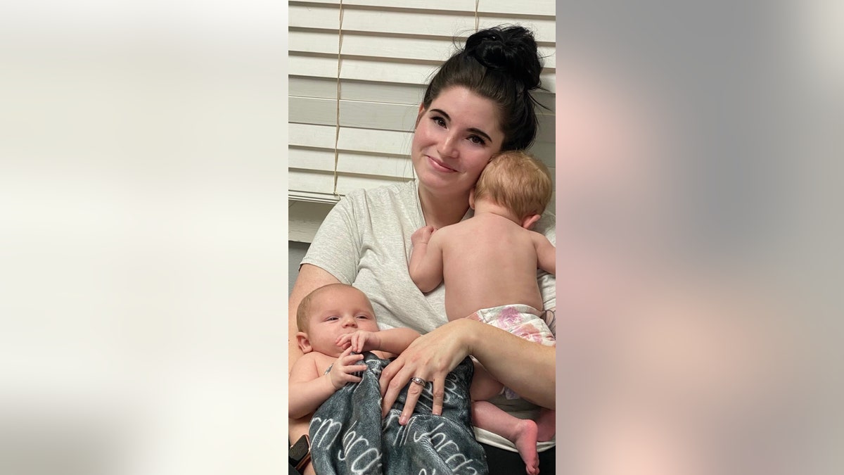 Amber Bergeron said she is down to 10 cans of baby formula for her infant twins, which equates to 10 days of feedings.