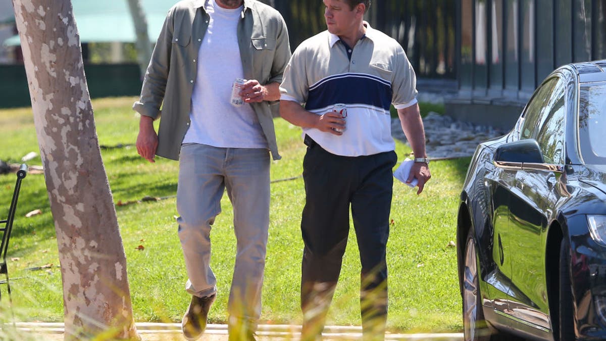 Ben Affleck and Matt Damon on set