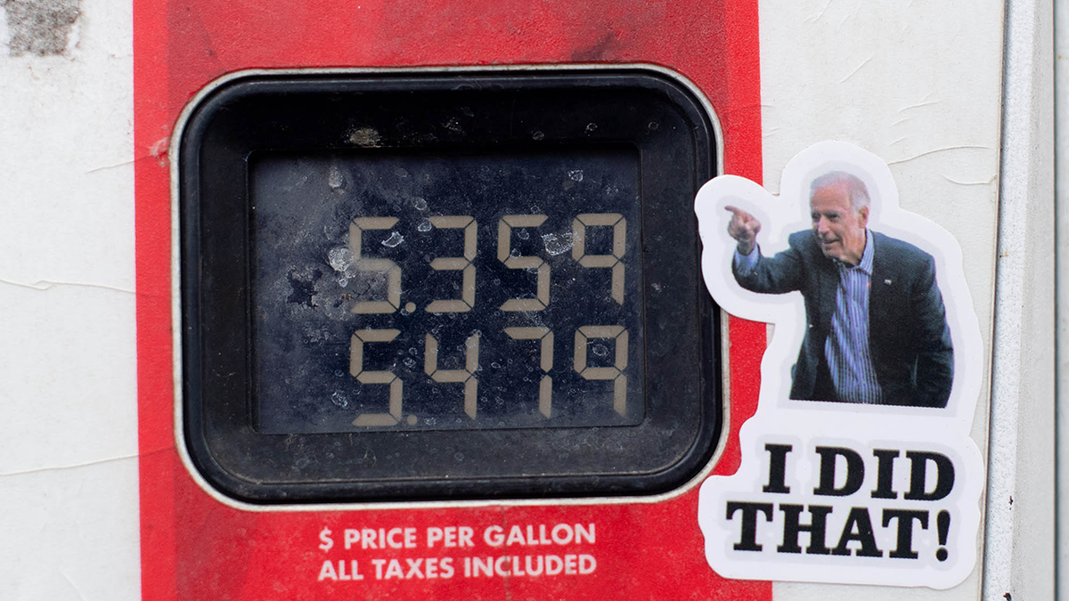 Biden sticker at Shell gas station