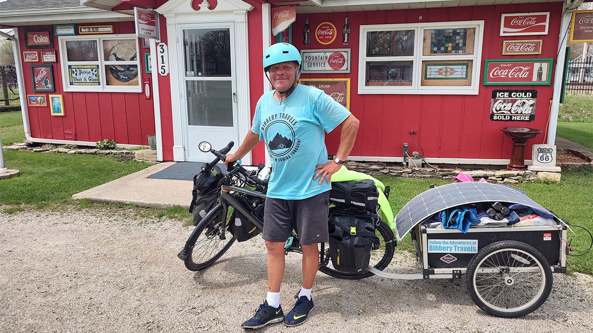 Bob Barnes and his bicycle