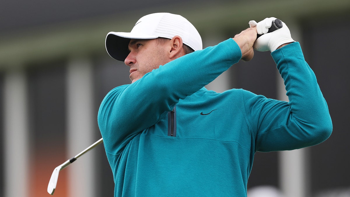 Brooks Koepka at a LIV Golf practice round