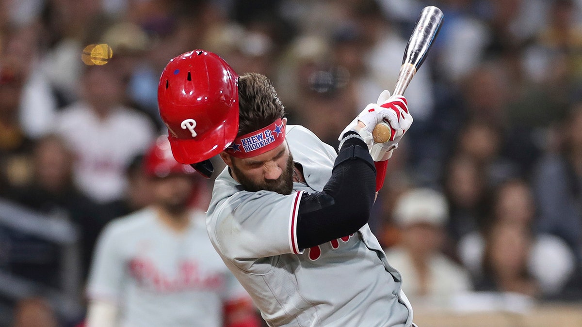 Bryce Harper hit by a pitch