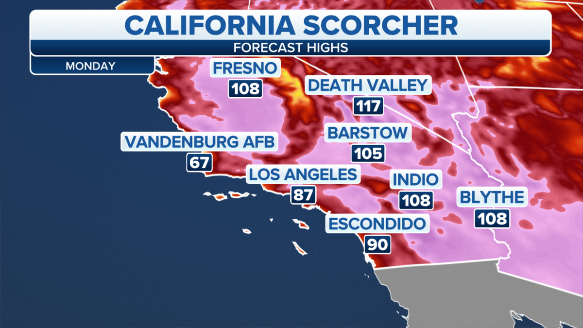 California weather temperatures heat