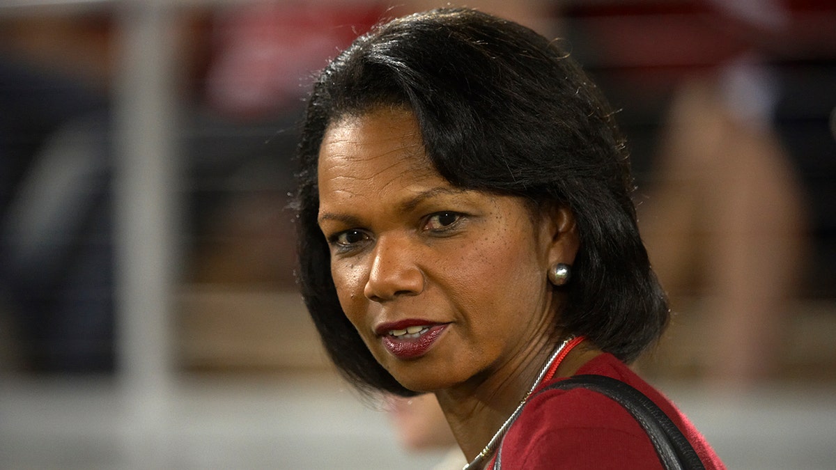 Condoleezza Rice attends Stanford football game