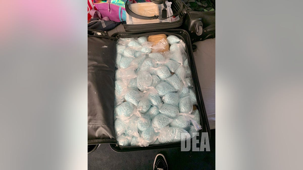 Fentanyl pills in suitcase