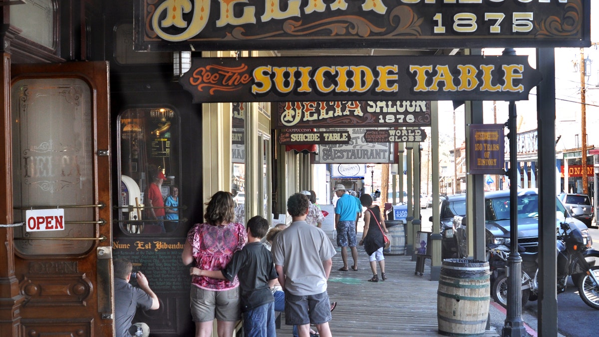 Wooden sidewalk of Virginia City