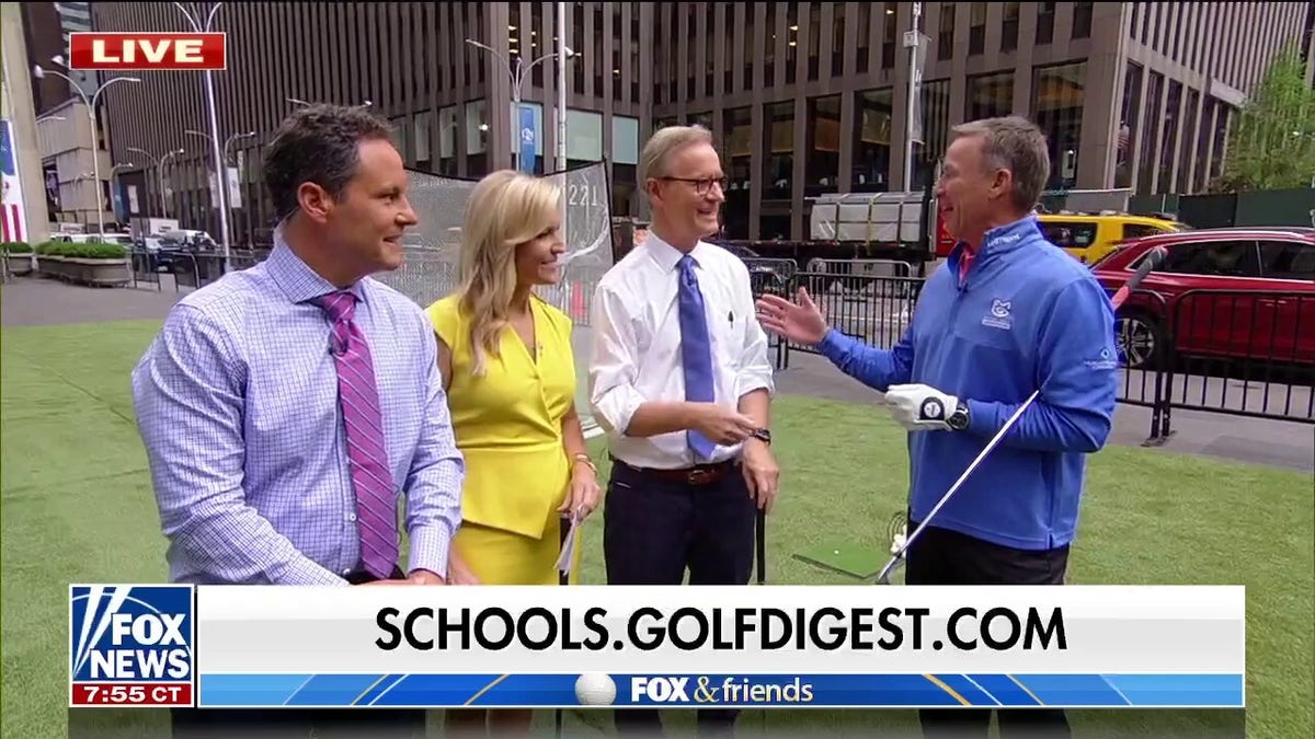 'Fox & Friends' hosts stand in FOX Square with golf coach Michael Breed