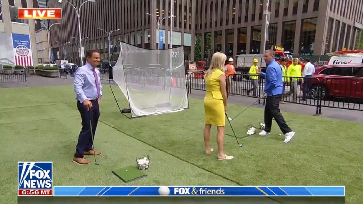 Michael Breed shows 'Fox & Friends' how to turn into a golf shot