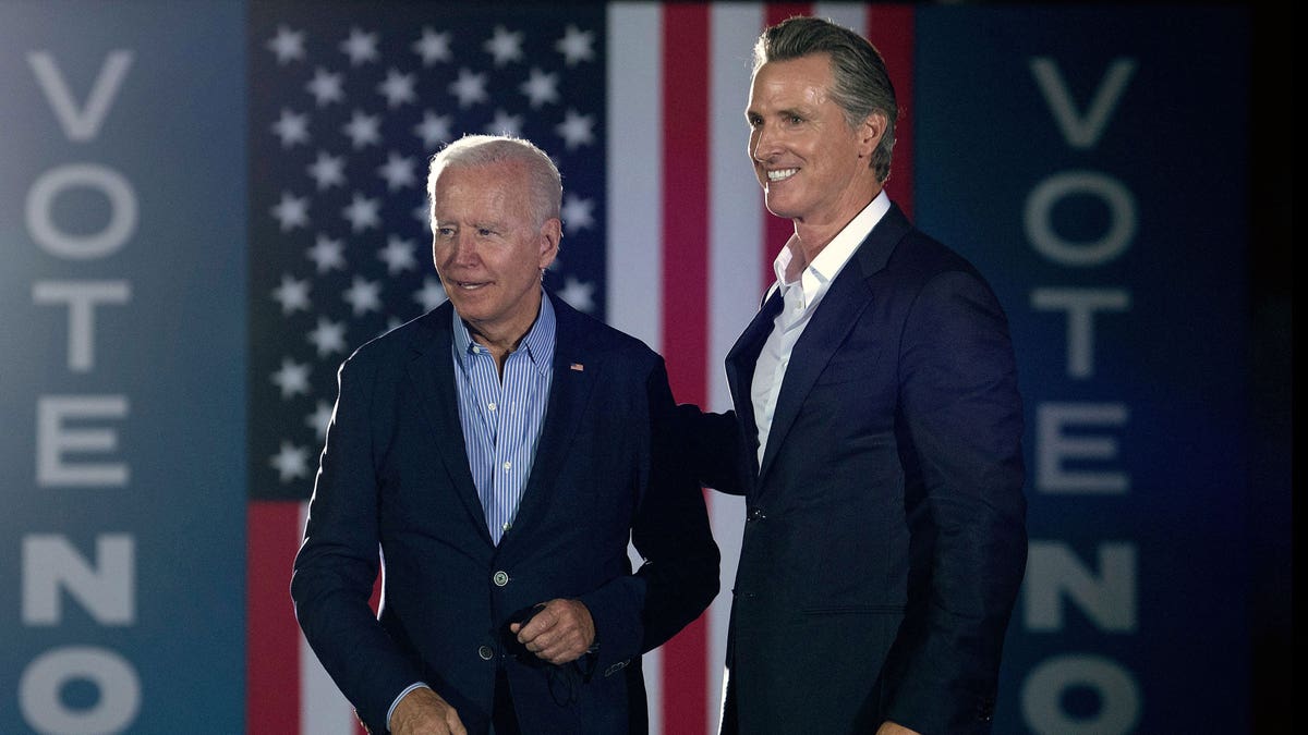 Gavin Newsom and President Joe Biden