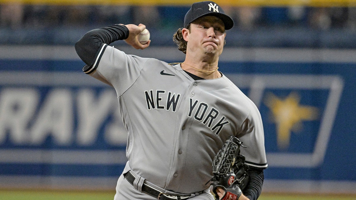 Gerrit Cole pitches against the Rays