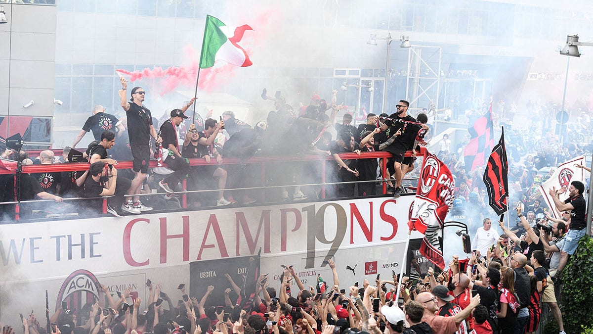 AC Milan parade with Scudetto trophy