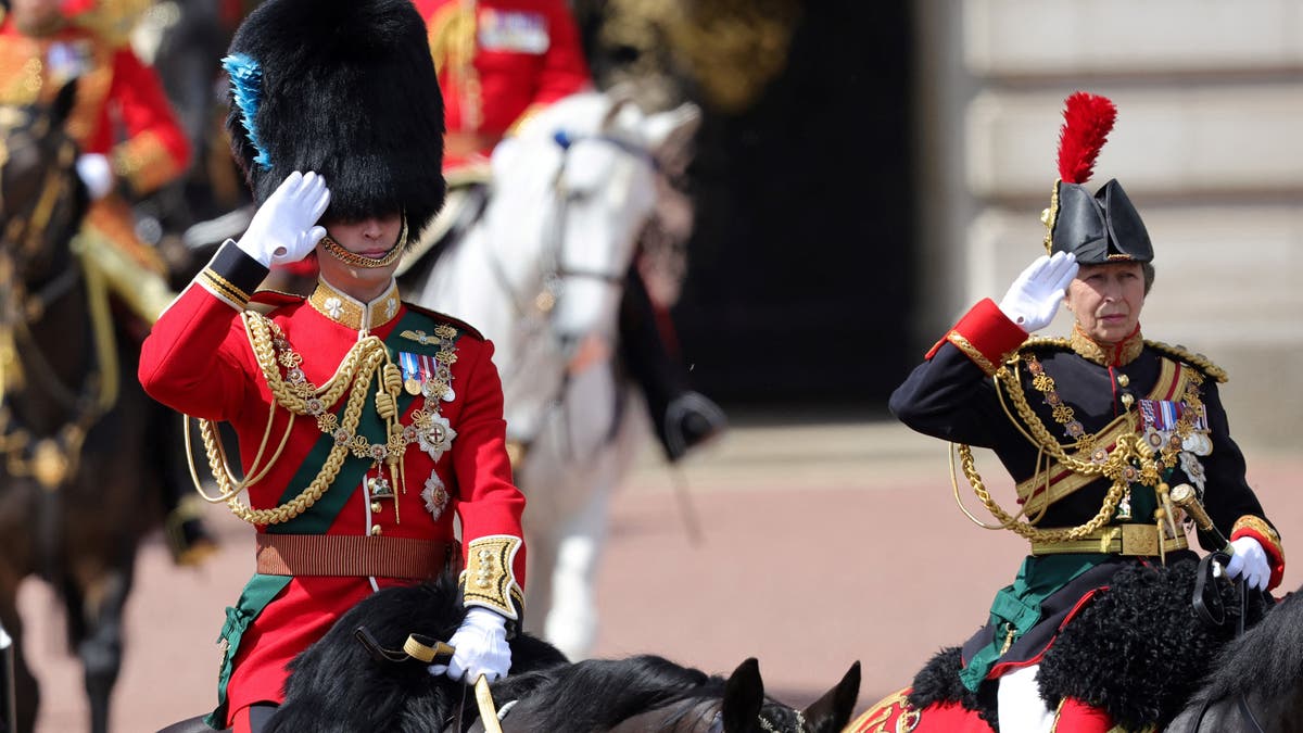 Prince William and Princess Anne on horseback