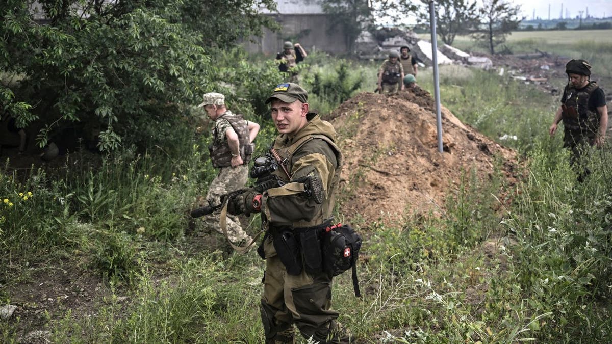 Ukrainian soldiers warehouse strike