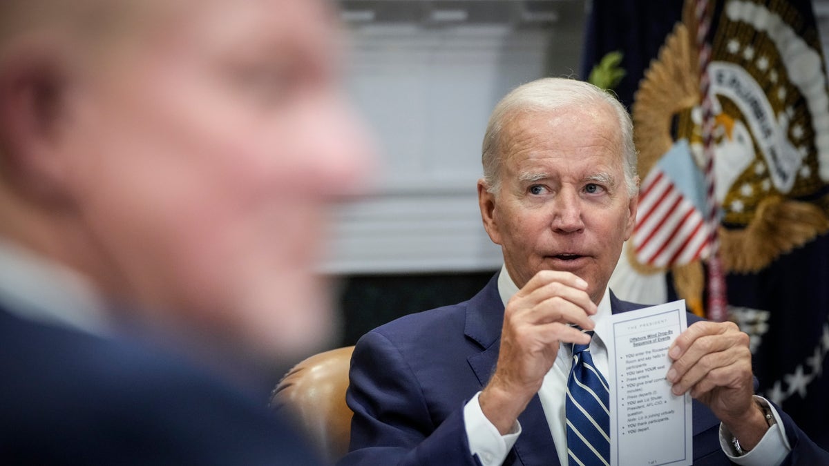 Biden speaks with notes