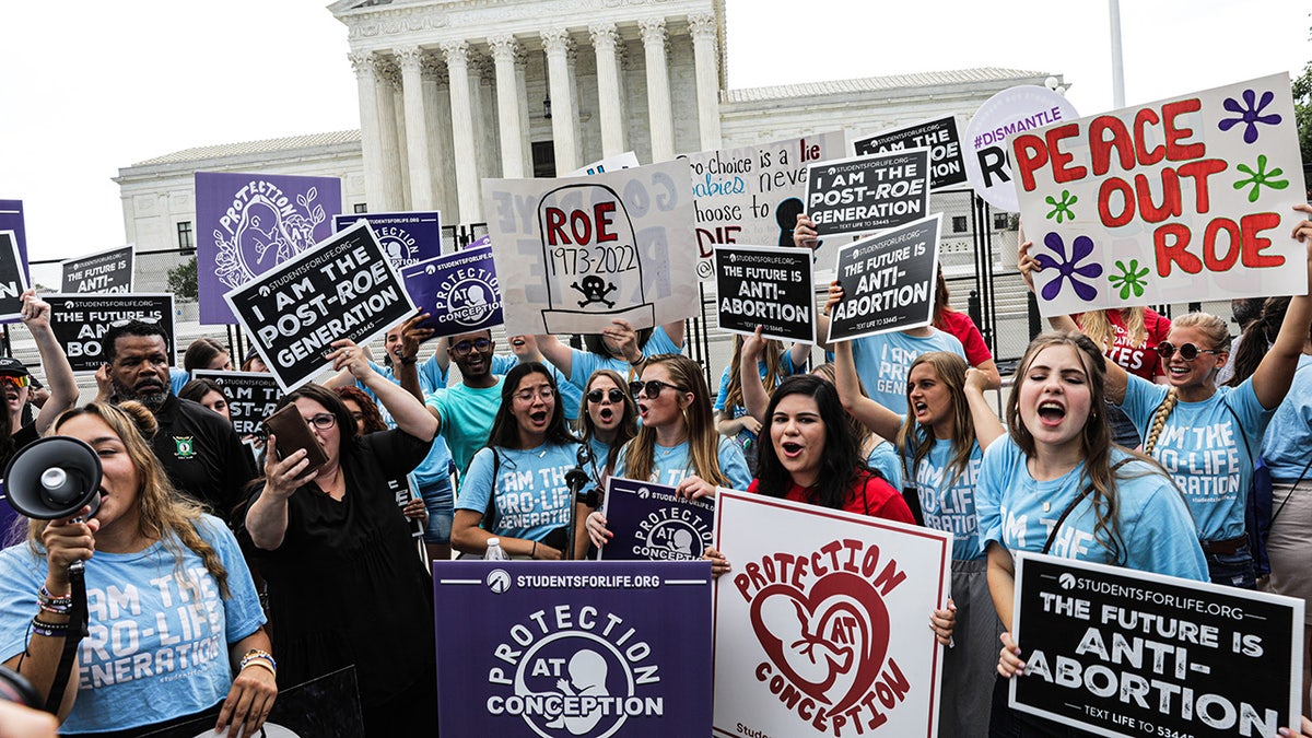 Demonstrators protest Supreme Court