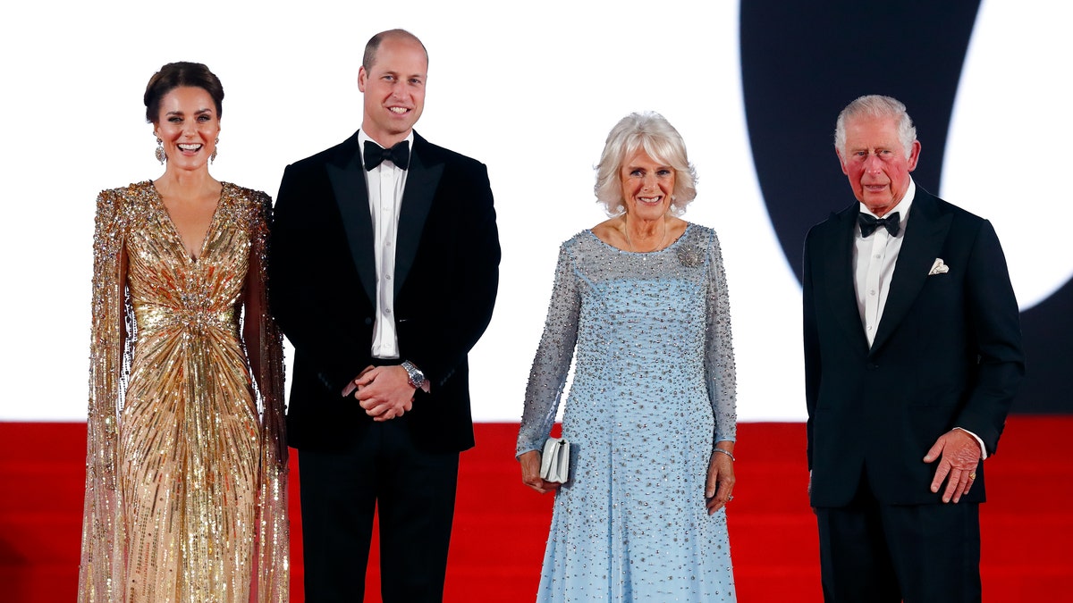 Catherine, Duchess of Cambridge, Prince William, Duke of Cambridge, Camilla, Duchess of Cornwall and Prince Charles, Prince of Wales at Bond premiere