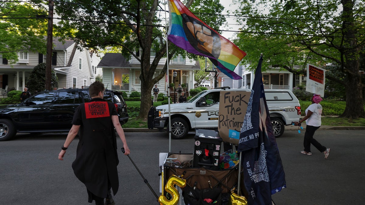 A protest outside the home of Justice Brett Kavanaugh