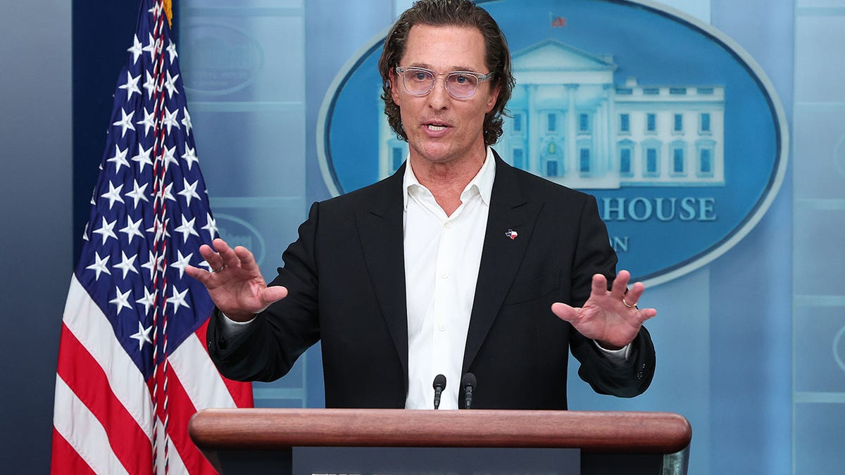 Matthew McConaughey at White House press briefingfing