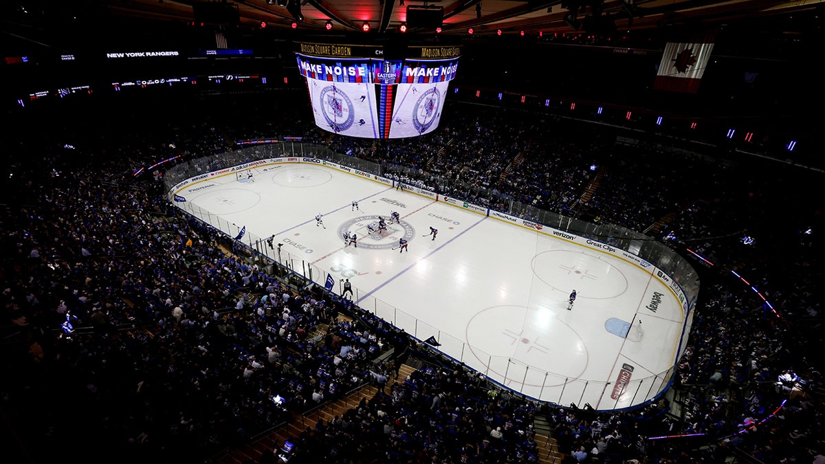 Wide view of MSG ice rink