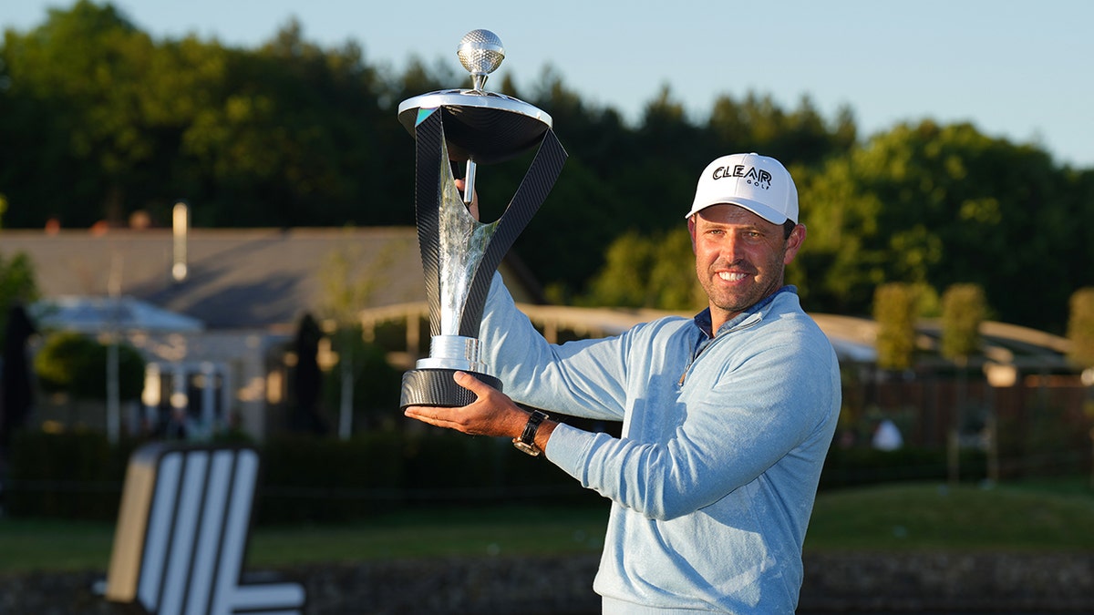 Charl Schwartzel celebrates winning first ever LIV Golf Invitational