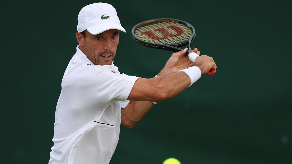 Roberto Bautista Agut plays during the first round