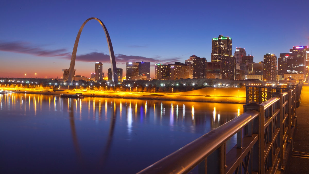 St. Louis, Missouri skyline at sunset