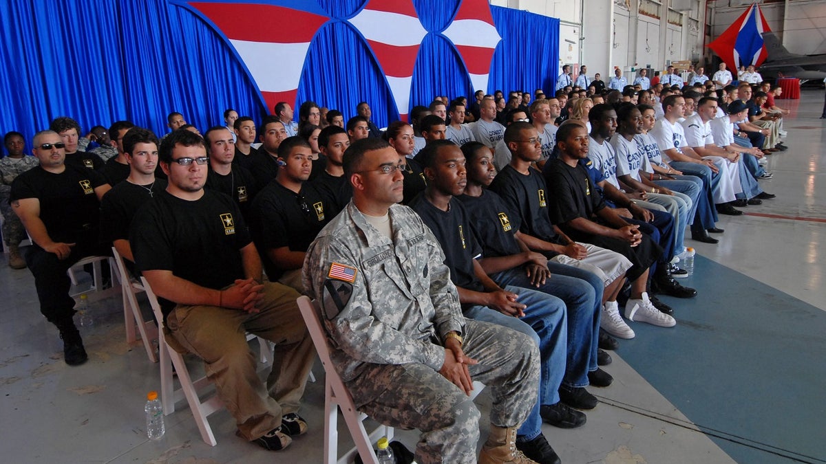 US Military recruitment ceremony