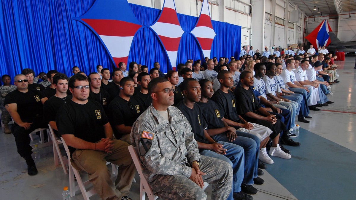 US Military recruitment ceremony