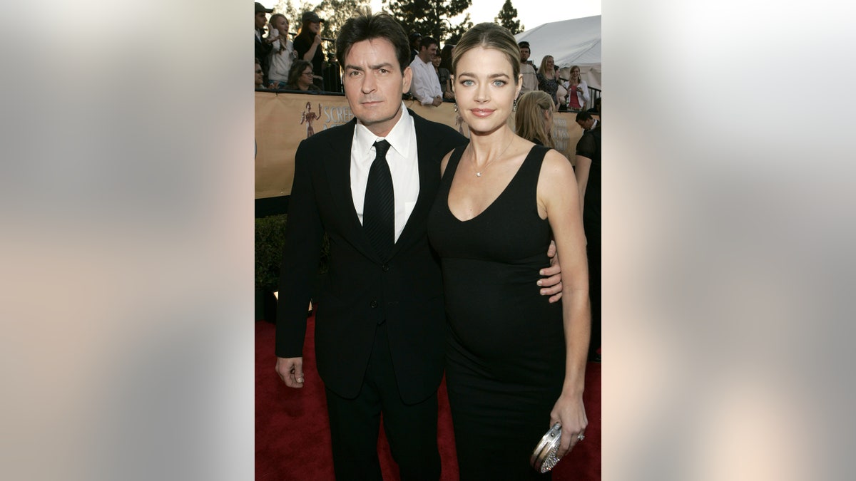 Charlie Sheen and Denise Richards photographed
