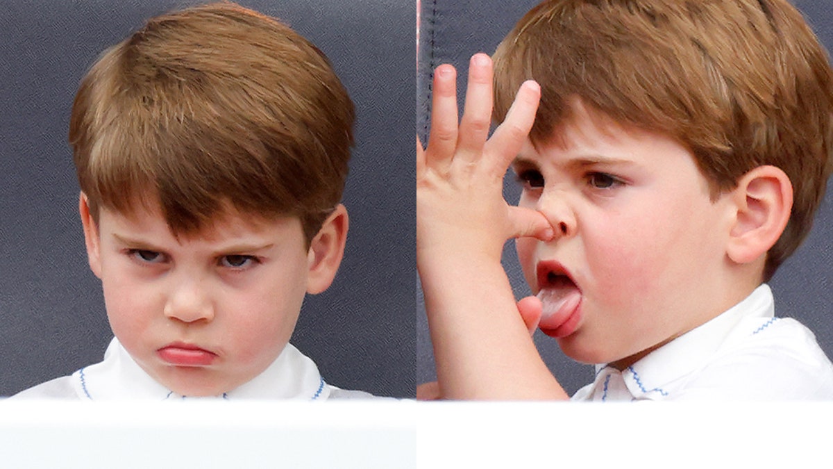 Prince Louis makes funny faces