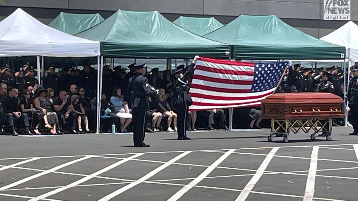 American flag seen at processional