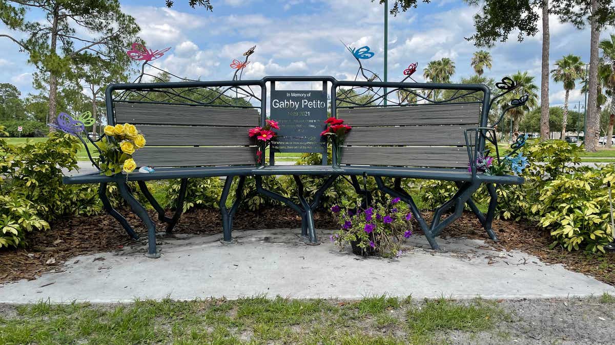 Gabby Petito memorial bench